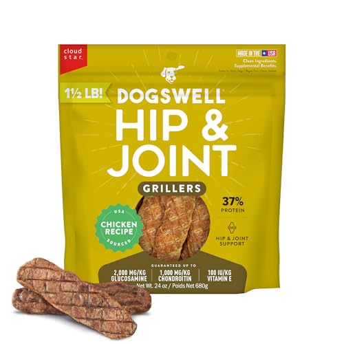 Dogswell Hip & Joint Grillers Dog Treats, Chicken, 24 Oz. Pouch
