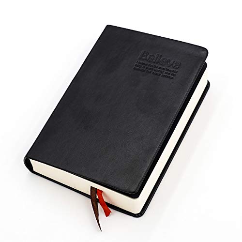 WMWL Thick Journal, Premium 4.7x6.7 Inches Lined Papers, 310 Sheets 620 Pages, Black Soft Faux Leather Cover, Notebook for Fountain Pen Writing, Black