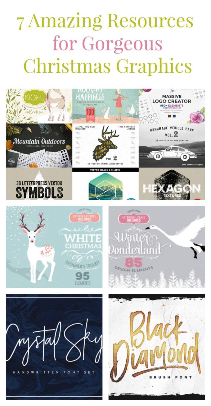 Want to make your holiday graphics really stand out? Check out seven fabulous resources to help you to create the most stunning blog graphics, greeting cards and family Christmas newsletters!