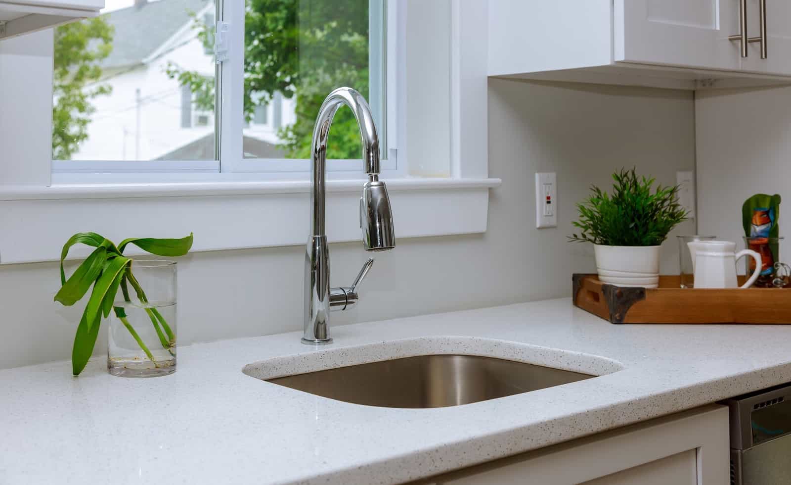 clean modern kitchen sink