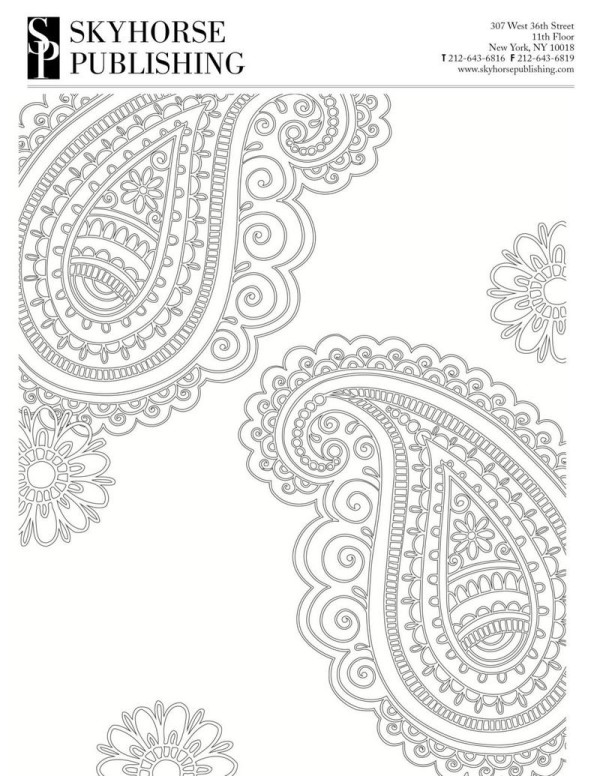 Grab five free printable adult coloring pages from Skyhorse Coloring Books