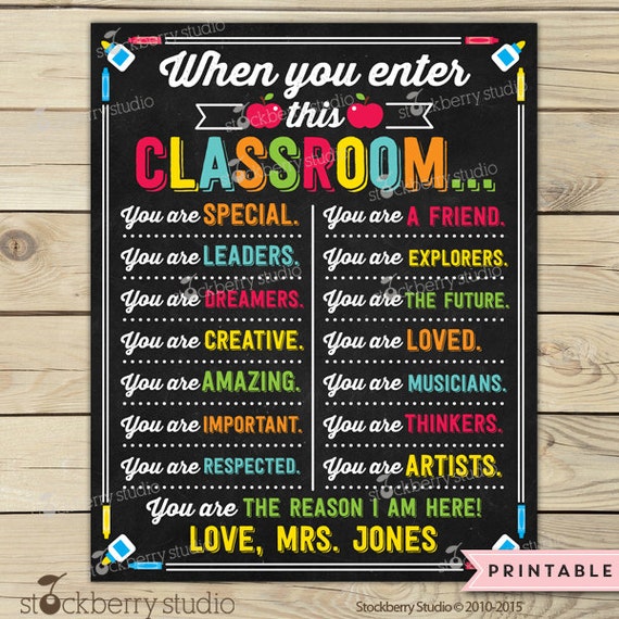 15 Handmade Teacher Gifts That You Can Buy on Etsy 15 When You Enter This Classroom Sign