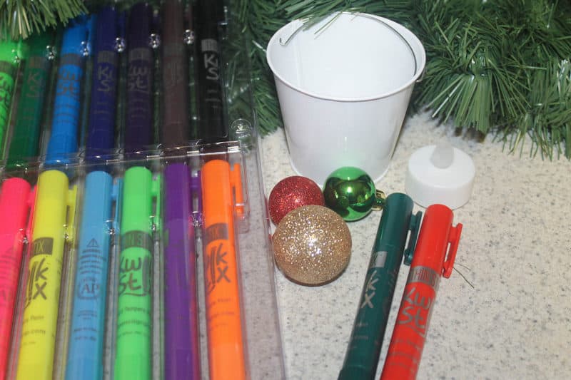 Mess-Free Shimmering Christmas Bucket Craft for Kids