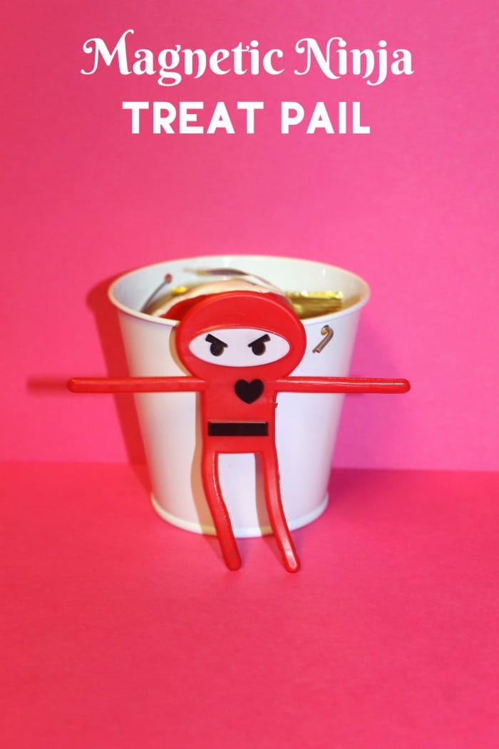 This DIY Magnetic Valentine's Day treat pail is a fun craft for kids or a great party favor! It only takes a few minutes to make!