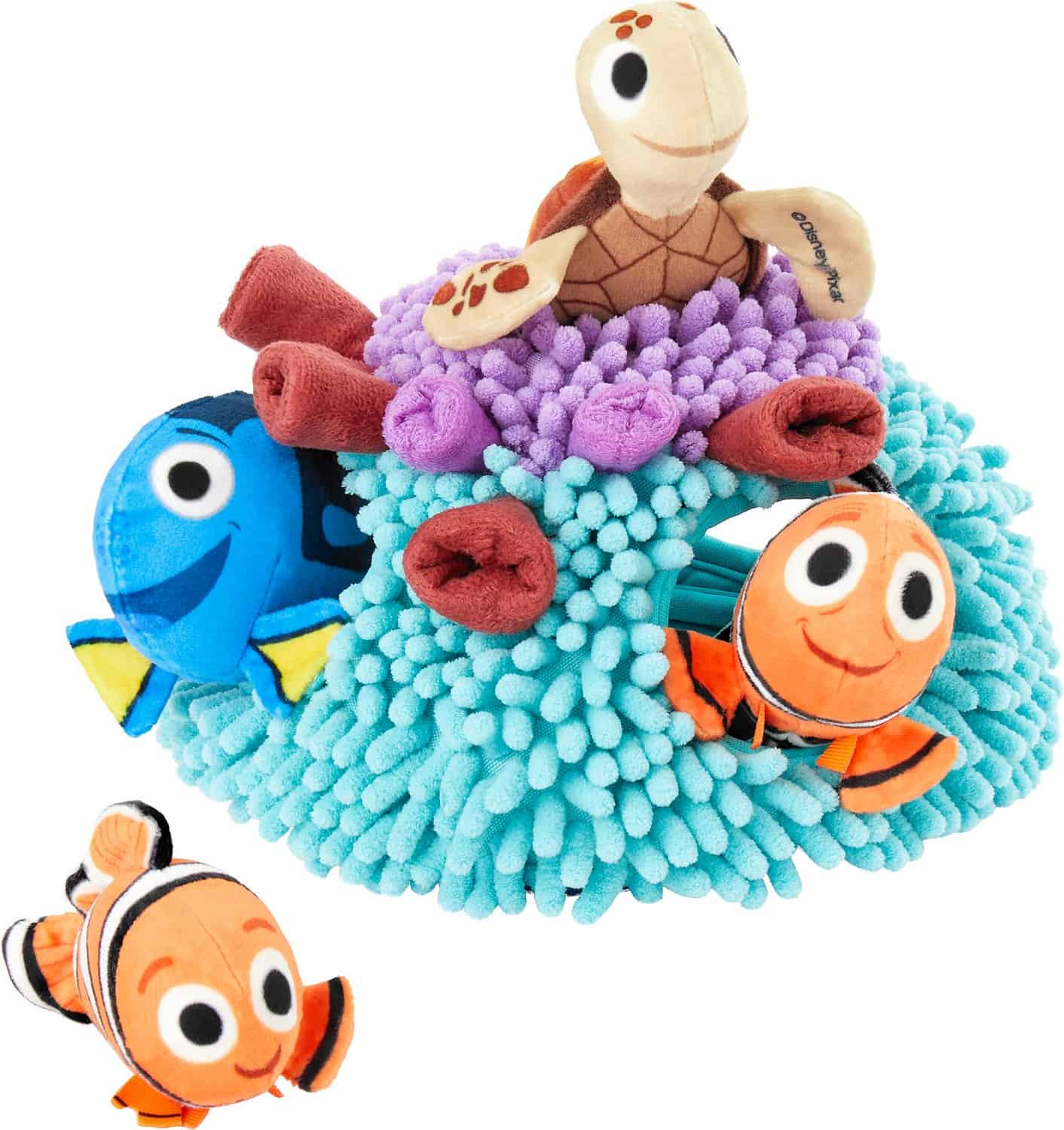 Pixar Finding Nemo's Anemone Hide and Seek Puzzle Plush Squeaky Dog Toy, part of the Chewy Disney dog collection. 