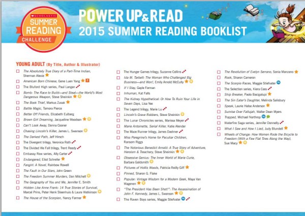 Scholastic YA Summer Reading List