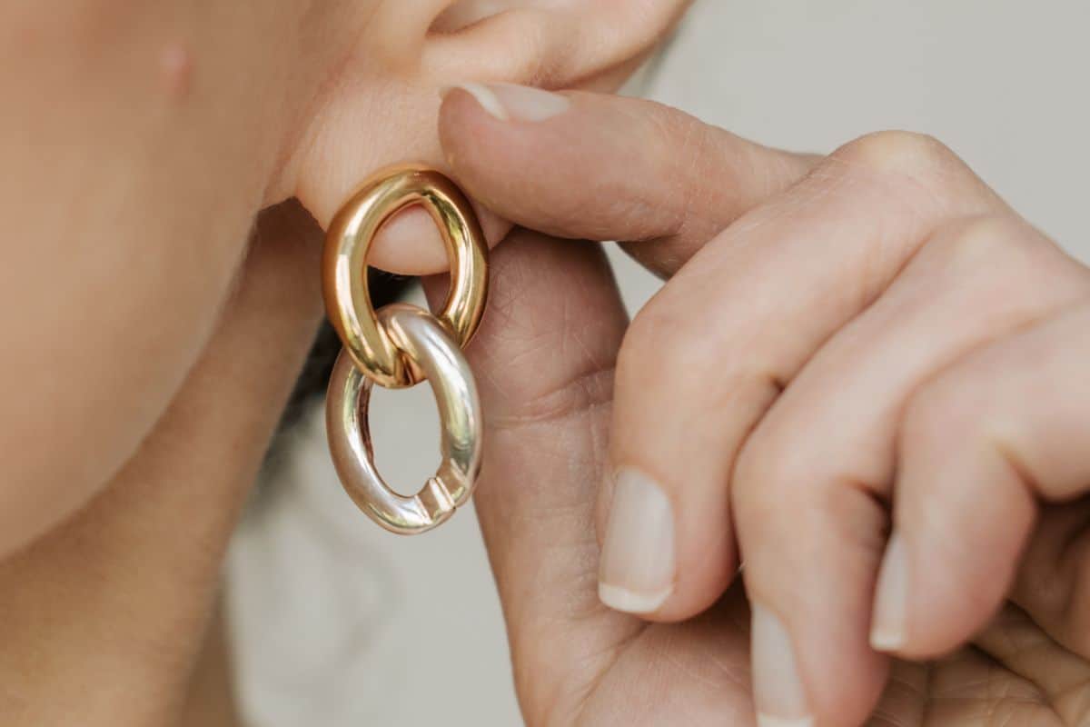 silver gold earrings