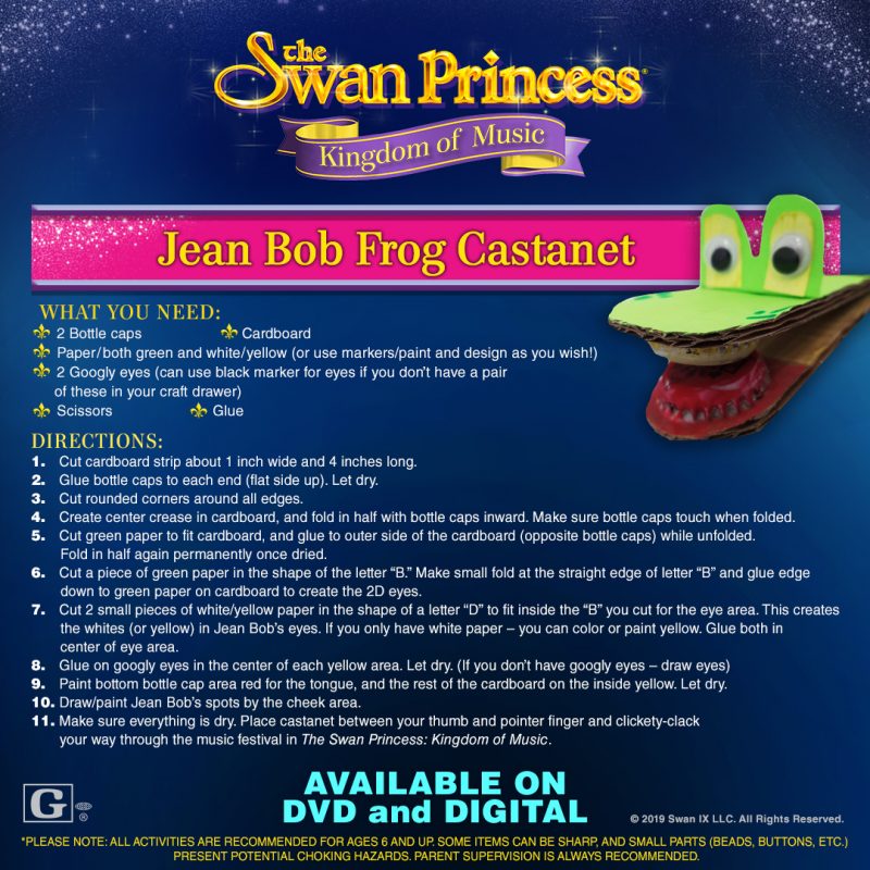 The Swan Princess: Kingdom of Music: DIY Musical Instruments Activities