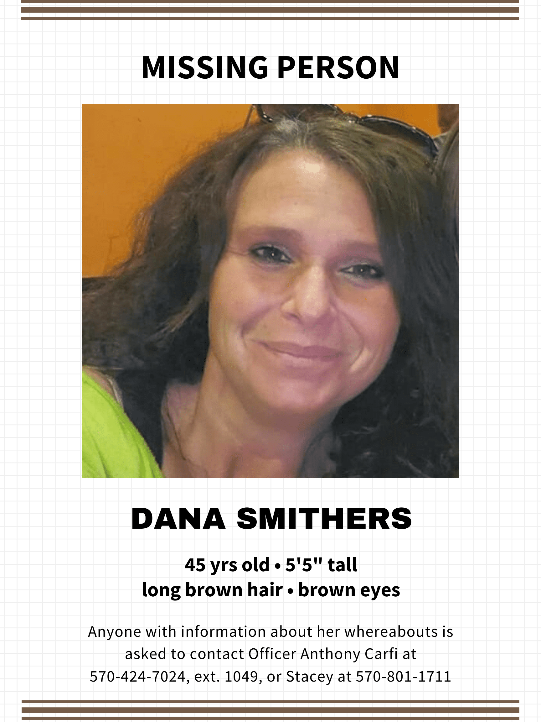 Dana Smithers Still Missing After 72 Days. Family Now Offering Reward.