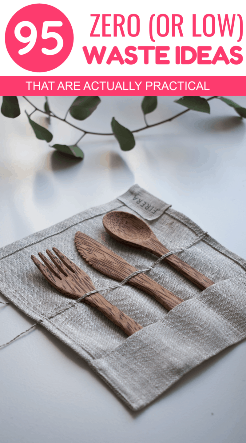Want to live a zero waste lifestyle in 2020 but already failing miserably at your goal? Don't give up! Just switch gears and aim for "less" versus "none." After all, something may not be better than nothing in this case, but it's still better than the other alternative! Read on for 95 super practical ways to consume less and get closer to that zero waste goal.